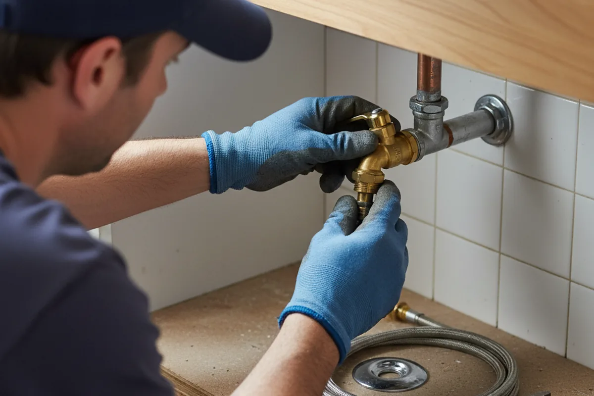 Shutoff valve and fitting work during Emergency Plumbing in Andrews Air Force Base
